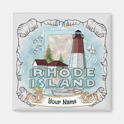 Rhode Island Leuchtturm Magnet (Vorne)