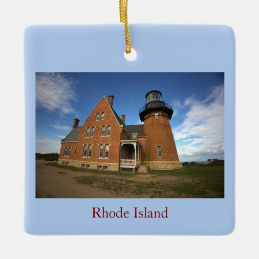 Rhode Island Leuchtturm-Ornament Keramikornament (Vorderseite)