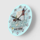 Rhode Island Leuchtturm Runde Wanduhr (Winkel)