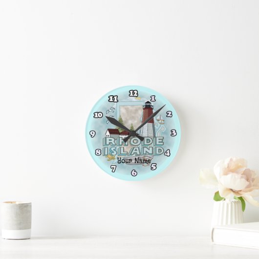 Rhode Island Leuchtturm Runde Wanduhr (Zuhause)