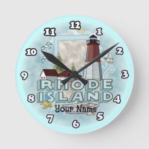 Rhode Island Leuchtturm Runde Wanduhr