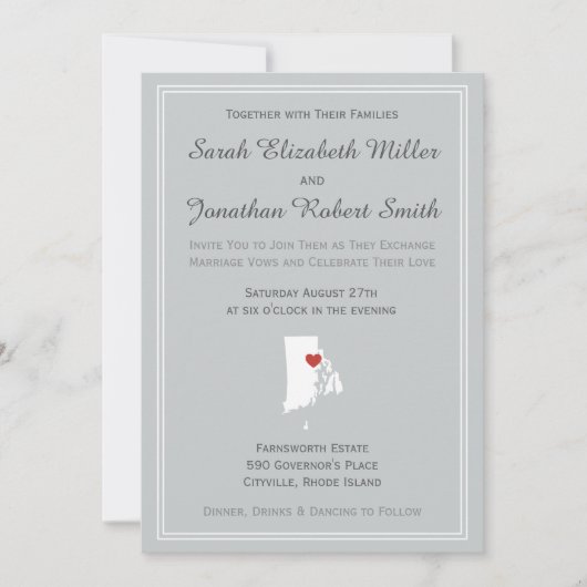 Rhode Island Liebe - Einladung zur Hochzeit (Vorderseite)