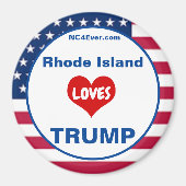 Rhode Island LIEBEN TRUMP Patriotic Kühlschrank Magnet (Vorne)