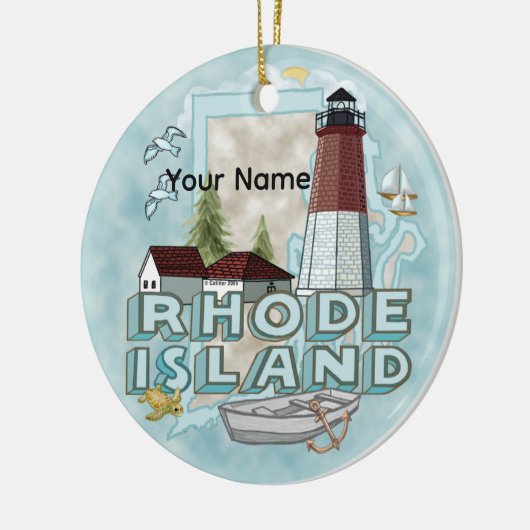 Rhode Island Lighthouse Keramik Ornament (Links)