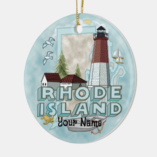 Rhode Island Lighthouse Ornament (Links)