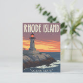 Rhode Island Lighthouse Sunset Postkarte (Stehend Vorderseite)