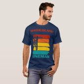 Rhode Island Lineman Sunset Electrical T-Shirt (Vorne ganz)