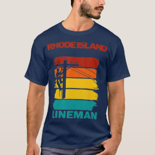 Rhode Island Lineman Sunset Electrical T-Shirt