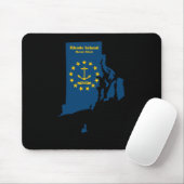 Rhode Island Map Flaggenaufkleber Mousepad (Mit Mouse)