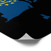 Rhode Island Map Flaggenaufkleber Poster (Ecke)