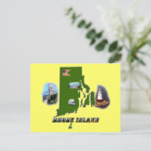 Rhode Island Map, Fotos und Text Postkarte (Stehend Vorderseite)