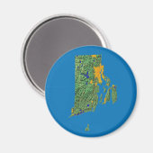 Rhode Island Map Magnet (Vorderseite/Rückseite)