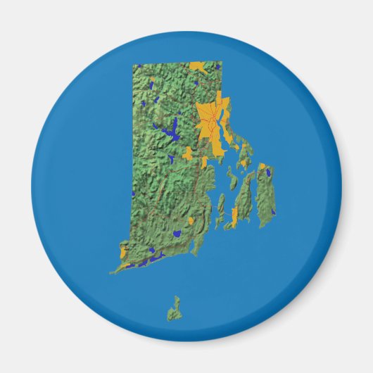 Rhode Island Map Magnet (Vorne)