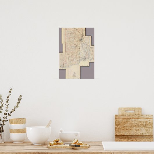 Rhode Island Map Poster (Küche)
