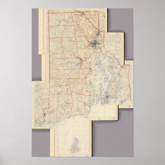 Rhode Island Map Poster (Vorne)