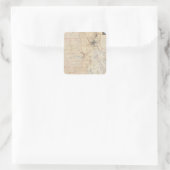 Rhode Island Map Quadratischer Aufkleber (Tasche)