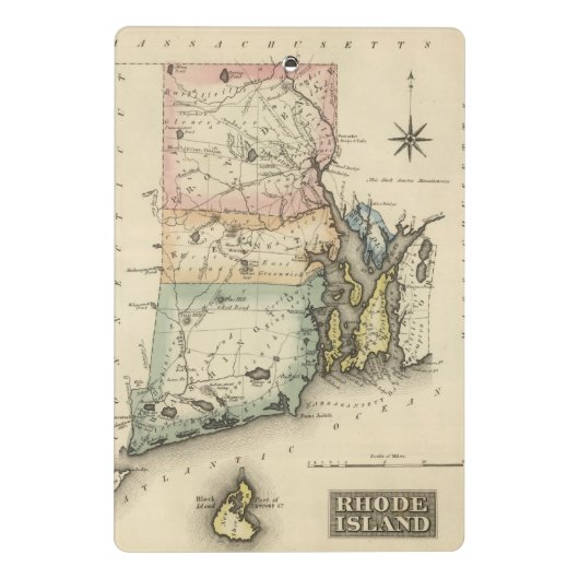 Rhode Island Mini Klemmbrett (Rückseite)
