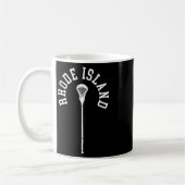 Rhode Island Minimalistischer vertikaler Lacrosse- Kaffeetasse (Links)