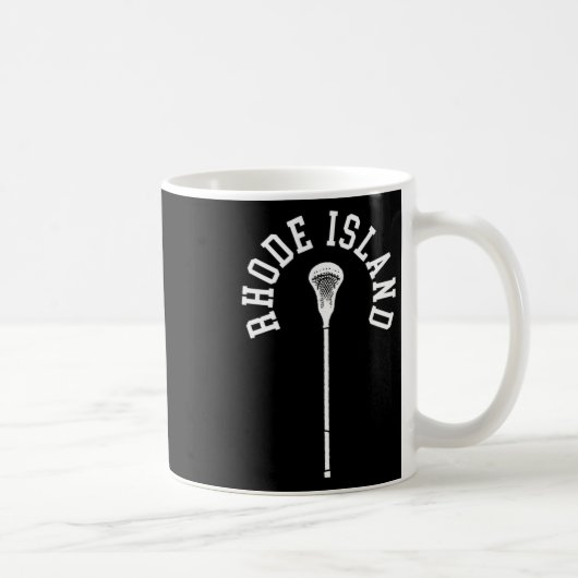 Rhode Island Minimalistischer vertikaler Lacrosse- Kaffeetasse (Rechts)