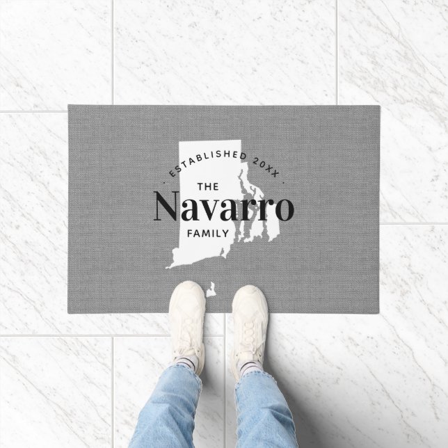 Rhode Island Monogram Staat Doormat Fußmatte (Indoor)