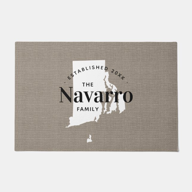 Rhode Island Monogram Staat Doormat Fußmatte (Vorderseite)