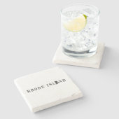 Rhode Island Name Staat Gestalt Buchstabe Word Art Steinuntersetzer (Seitenansicht)