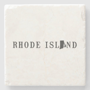 Rhode Island Name Staat Gestalt Buchstabe Word Art Steinuntersetzer