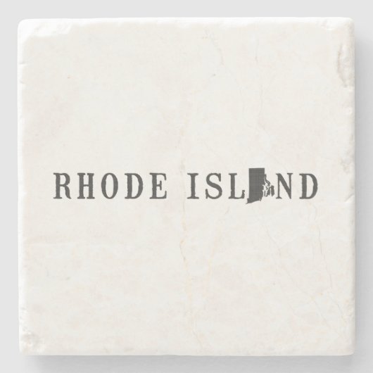 Rhode Island Name Staat Gestalt Buchstabe Word Art Steinuntersetzer (Vorderseite)
