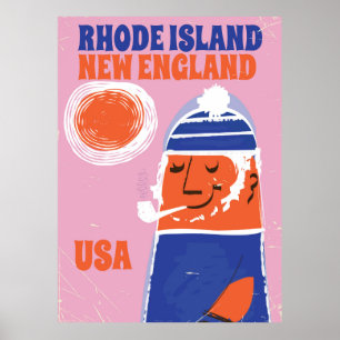 Rhode Island, New England Fischer Vintage Poster