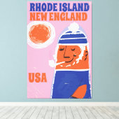 Rhode Island, New England Fischernte Vintage Poste Leinwanddruck (Insitu (Holzboden))