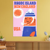 Rhode Island, New England Fischernte Vintage Poste Leinwanddruck (Insitu (Wohnzimmer))