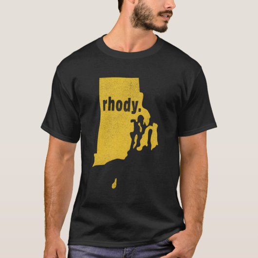 Rhode Island Nickname Rhody Distressed T-Shirt (Vorderseite)
