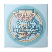 Rhode Island Nurse Caduceus Tile Fliese (Vorderseite)