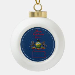 Rhode Island - "Ocean Staat Elegance" Keramik Kugel-Ornament