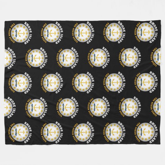 RHODE ISLAND OCEAN STAAT STAAT FLAG FLEECEDECKE (Vorderseite (Horizontal))