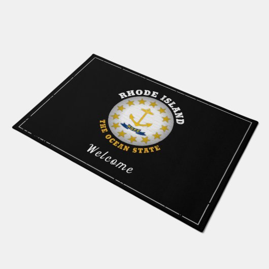 RHODE ISLAND OCEAN STAAT STAAT FLAG FUßMATTE (Schrägansicht)