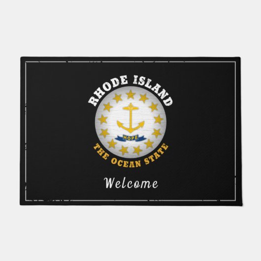 RHODE ISLAND OCEAN STAAT STAAT FLAG FUßMATTE (Vorderseite)