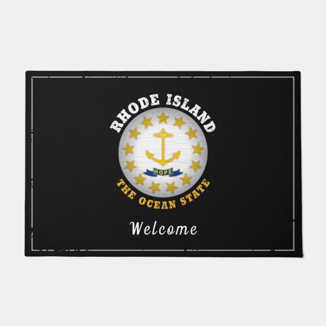 RHODE ISLAND OCEAN STAAT STAAT FLAG FUßMATTE (Vorderseite)