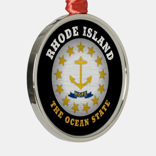 RHODE ISLAND OCEAN STAAT STAAT FLAG ORNAMENT AUS METALL (Rechts)