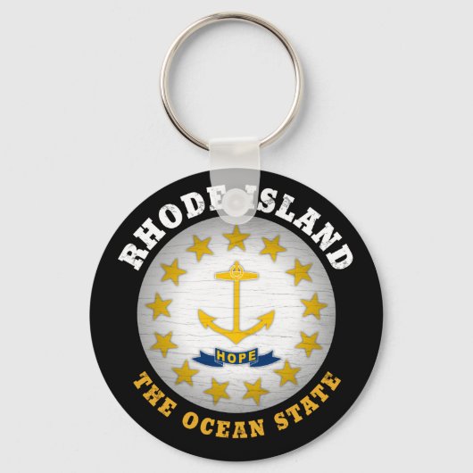RHODE ISLAND OCEAN STAAT STAAT FLAG SCHLÜSSELANHÄNGER (Vorderseite)