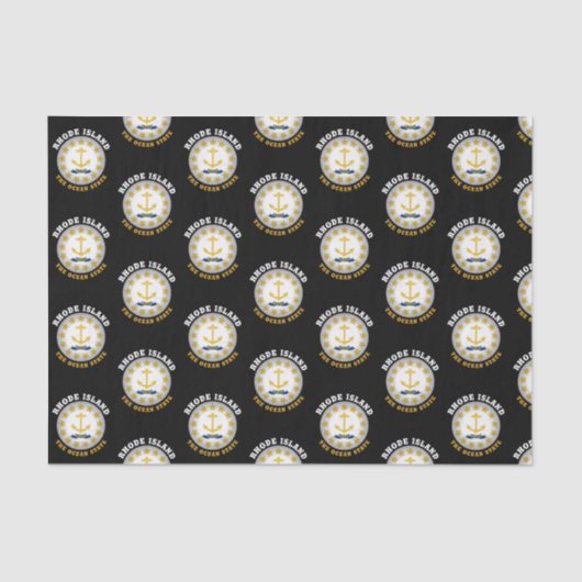 RHODE ISLAND OCEAN STAAT STAAT FLAG SEIDENPAPIER (Vorderseite)