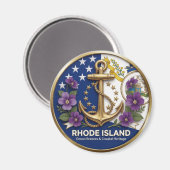 Rhode Island Ocean State Erbe ⚓ Magnet (Vorderseite/Rückseite)