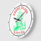 Rhode Island Ocean State Schiff Große Wanduhr (Winkel)