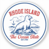 Rhode Island Ocean State Seal Design Aufkleber (Vorderseite)