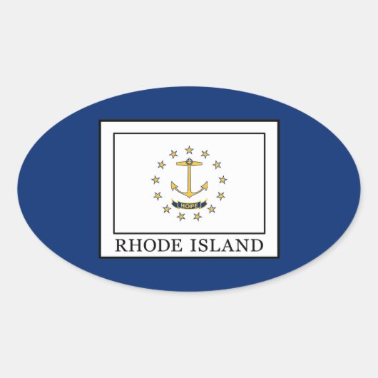 Rhode Island Ovaler Aufkleber (Vorderseite)