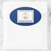 Rhode Island Ovaler Aufkleber (Tasche)