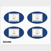 Rhode Island Ovaler Aufkleber (Blatt)