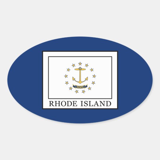 Rhode Island Ovaler Aufkleber (Vorderseite)