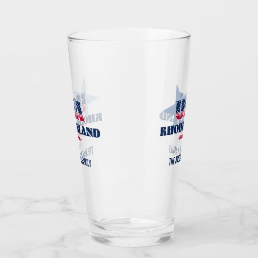 Rhode Island Patriotic Pride Personalisiert Glas (Links)