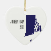 Rhode Island Personalisierter Weihnachtsschmuck (Hinten)